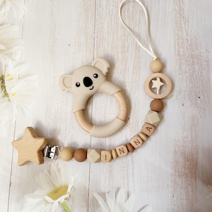 Personalized pacifier clip, birth gift, pacifier clip