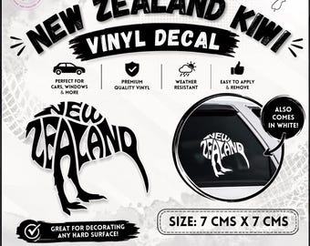 Calcomanía de vinilo con el logo de un kiwi de Nueva Zelanda: Adhesivo para ventana de coche (7 cm)