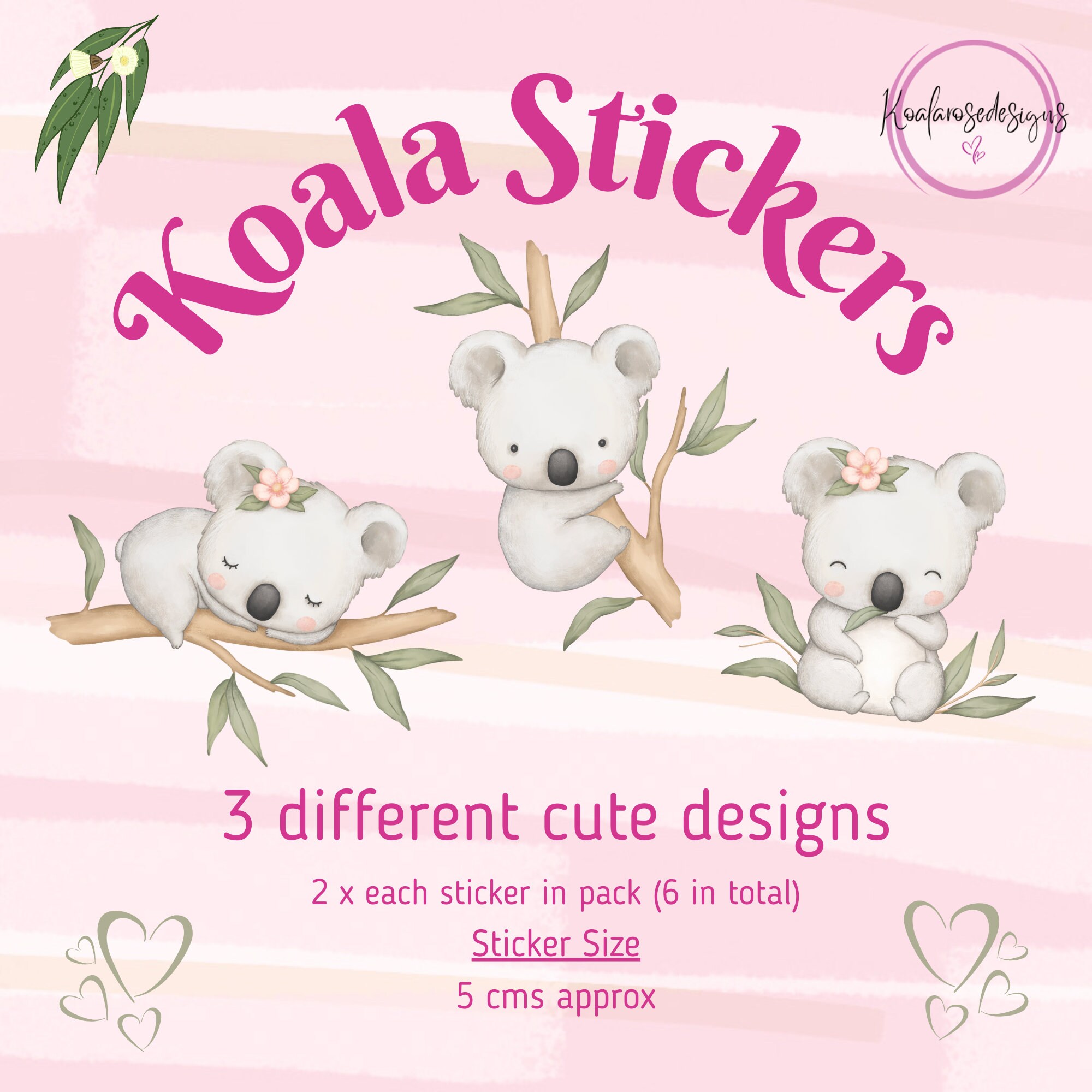 Koala Sticker Sheet, Matte Stickers, Zoo, Animal Love, African