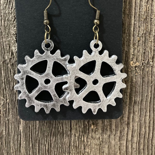 Steampunk Gear Earrings Bronze / Silver / Gold