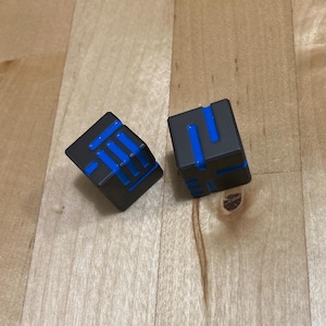 Technology Dice - Solid Metal D6 Pair of Dice Blue