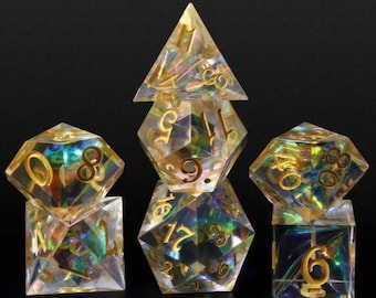 Crystal Clarity DnD Dice Set for playing Dungeons and Dragons