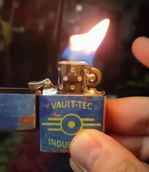 Vaul-Tec inspired zippo style lighter, survival need
