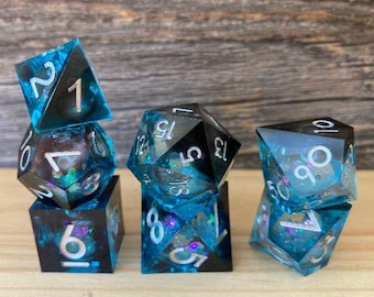 Midnight Tide Dice - Liquid Core / Quicksand DnD Dice