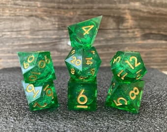 Nuclear Fallout DnD Dice Set for playing Dungeons and Dragons
