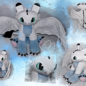 Dragon, plush toy, approx. 36 cm high, approx. 60 cm long and wingspan approx. 90 cm
