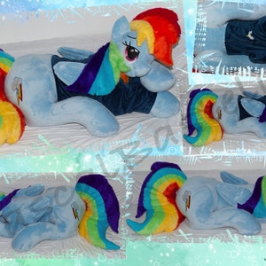 Rainbow Dash with jacket and scarf 125 cm long without tail