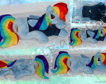 Rainbow Dash mit Jacke und Schal 125 cm lang ohne Schwanz