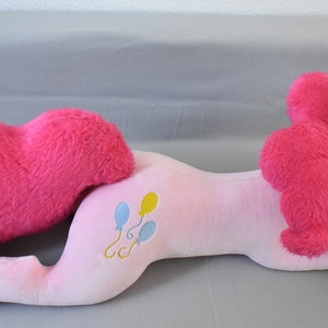 Pinkie Pie pony, perfect for cuddling with or without pajamas. Approx. 130 cm long, excluding tail.