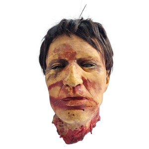 Halloween Horror Prop - Life Size Realistic Zombie head, handmade scary zombie head, Fresh zombie trophy head