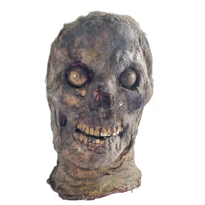 Halloween Horror Prop - Life Size Realistic Decomposing Zombie head, handmade scary decomposing zombie head, decomposing zombie trophy head