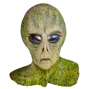 Máscara Alien ET para Halloween, máscara de látex realista, disfraz para  adultos