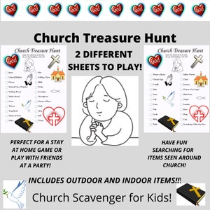 Church Treasure Hunt for Kids - Church Scavenger Hunt Game - Youth Sunday School Activities - Church Group Games