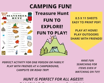 Camping Scavenger Hunt for Kids | Outdoor Treasure Hunt (PDF)