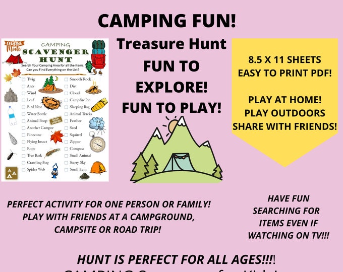 20 Camping Scavenger Hunt Riddles for Kids PDF | Rhyming Outdoor ...