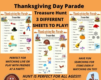 Thanksgiving Parade Treasure Hunt for Kids (PDF Download)