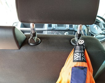 HandyHook Coat Hook x 4 - Use to hang coats and bags on the back of VW Transporter/Campervan seats by utilising the headrest posts.