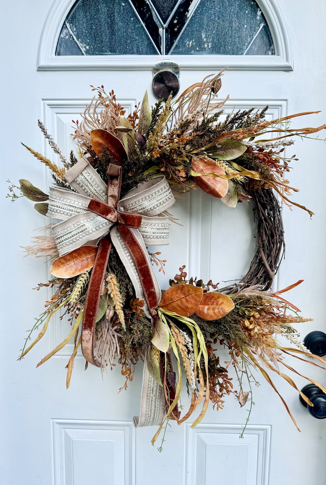 Woodland Fall Boho Wreath for Front Door Natural Fall Home Decoration ...