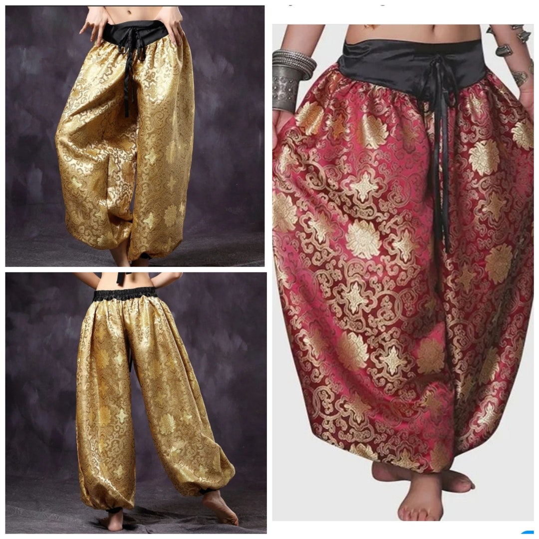 Belly Dance Brocade Haram Pants Costume Flow Tribal Etsy