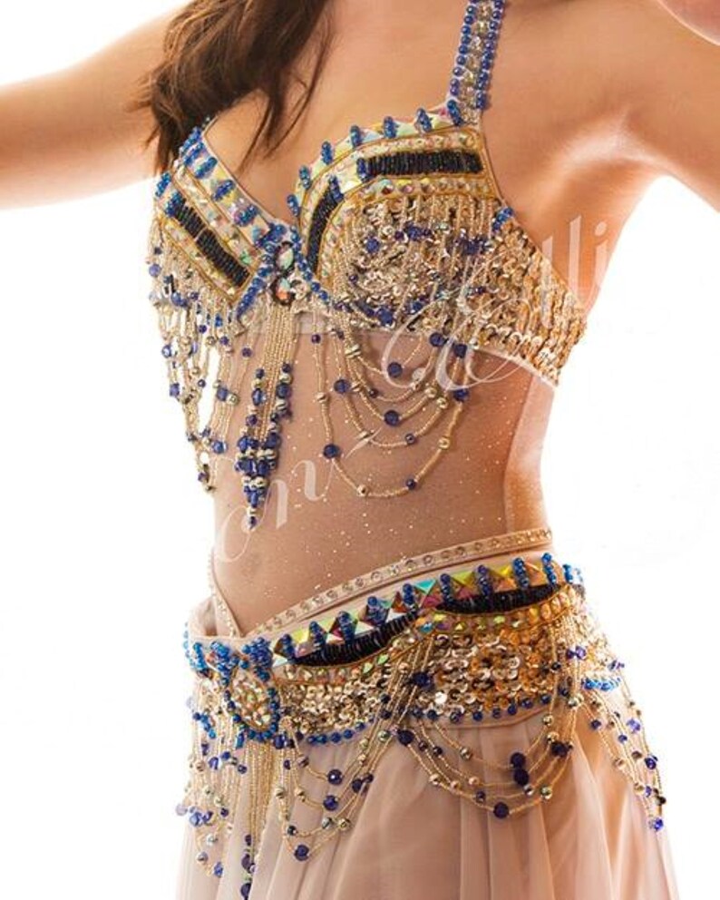 Belly Dance Body Belly Stocking Costume With Strap Sparkle NUDE U.SA Etsy