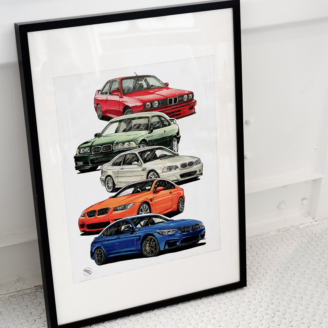 BMW Generation Poster, M3 Evolution Poster, BMW Poster, Car Poster, Bmw ...