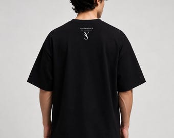 YUSSAWORLD Herr T-shirt i kraftig bomull med boxig passform – Minimalistiska streetwear-essentials