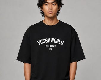 YUSSAWORLD Essentials 25 T-shirt | Överdimensionerad t-shirt med boxig passform | Minimalistisk streetwear