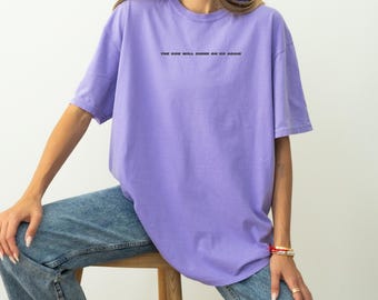 Violet Comfort Colors T-Shirt, Unisex-Grafik-T-Shirt, minimalistischer Slogan
