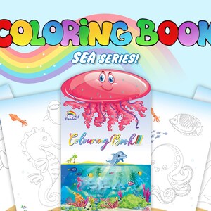Sea Coloring Pages | Sea Creatures Coloring Book | Kids and Adults | Instant Digital Download | Printable and Reusable
