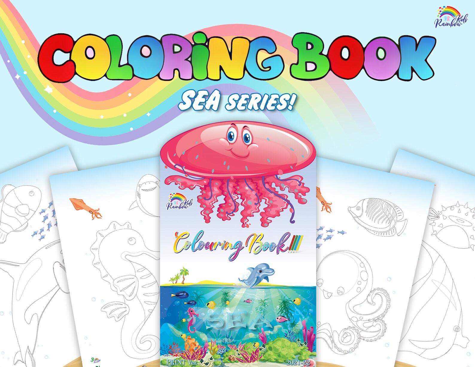 Sea Coloring Pages | Sea Creatures Coloring Book | Kids and Adults ...