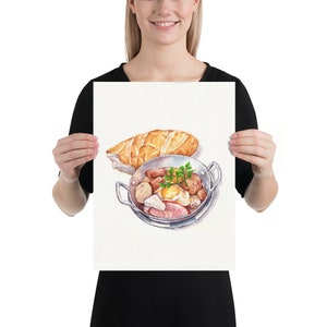 Banh mi breakfast combo - Food art - Watercolor