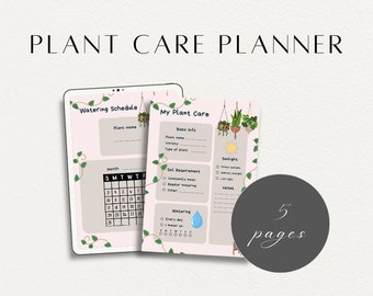 Plant tracker 5 Page Bundle, Plant care planner, Plant Labels, Houseplant schedule, Watering Log, Plant Care Printable US - Letter size/A4
