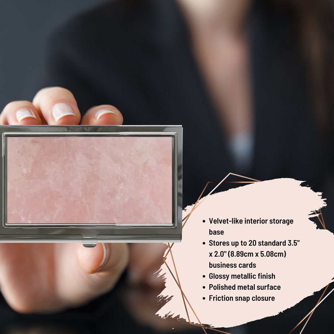 Womens Business Card Holder for Working Moms Pink Quartz Etsy