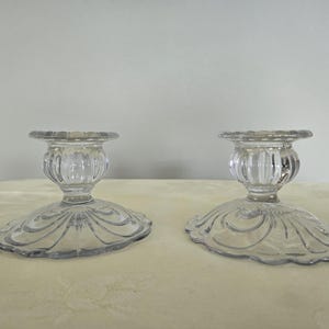 Pair of Vintage Cambridge Caprice #67 Crystal Candle Holders