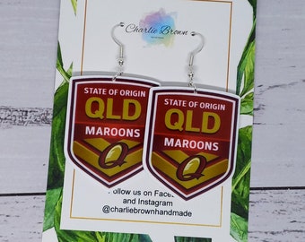 State of Origin QLD Queensland NRL Earrings