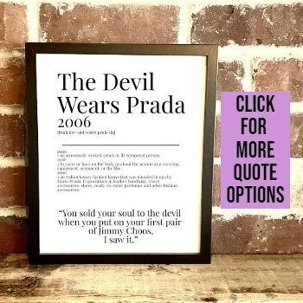 The Devil Wears Prada 2006 Dictionary Description Quote Movie Print Vintage A5/A4/A3 (1-4)