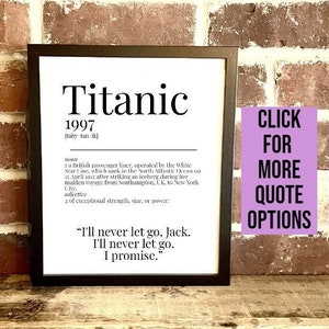 Titanic 1997 Dictionary Description Quote Movie Print Vintage A5/A4/A3 (1-3)