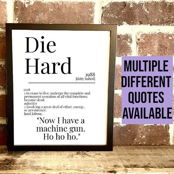 Die Hard 1988 Dictionary Description Quote Movie Print Vintage A5/A4/A3 (3-5)