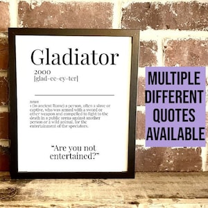 Gladiator 2000 Dictionary Description Quote Movie Print Vintage A5/A4/A3 (1-4)
