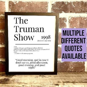 The Truman Show 1998 Dictionary Description Quote Movie Print Vintage A5/A4/A3 (1-3)