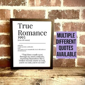 True Romance 1993 Dictionary Description Quote Movie Print Vintage A5/A4/A3 (1-2)