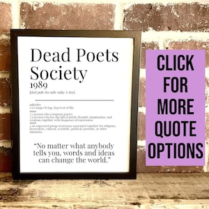 Dead Poets Society 1989 Dictionary Description Quote Movie Print Vintage A5/A4/A3 (1-4)