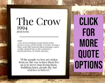 The Crow 1994 Dictionary Description Quote Movie Print Vintage A5/A4/A3 (1-3)