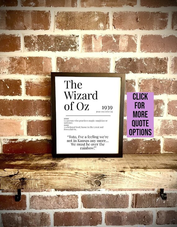 The Wizard of Oz 1939 Dictionary Description Quote Movie Print | Etsy