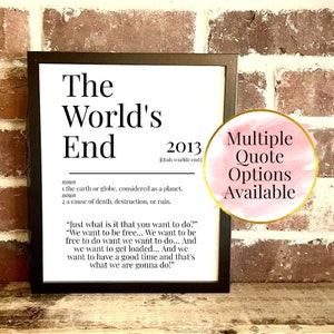 The World's End 2013 Dictionary Description Quote Movie Print Vintage A5/A4/A3 (11-13)