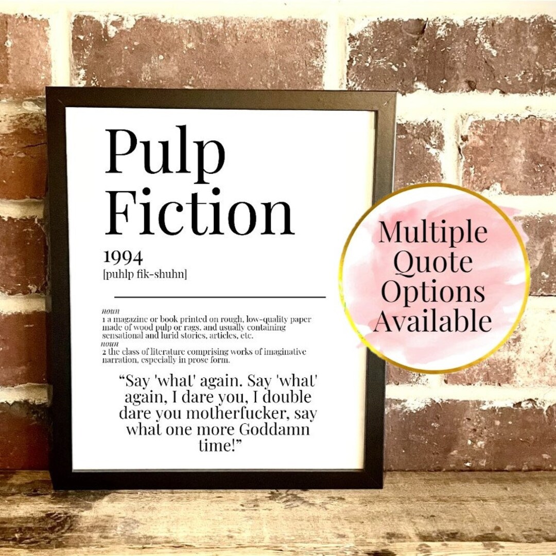 Pulp Fiction 1994 Dictionary Description Quote Movie Print Vintage A5/A4/A3  (13-16) - Etsy, image size:1080x1080