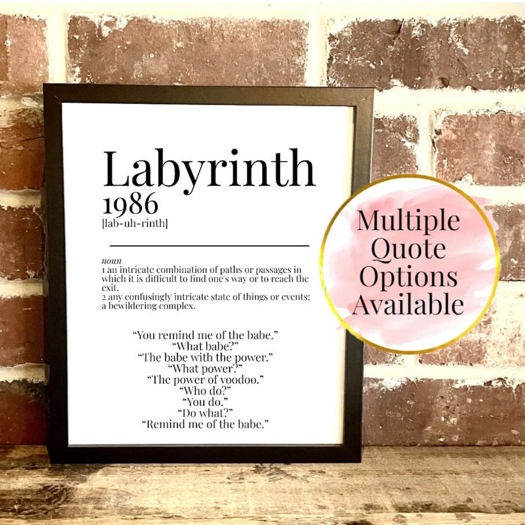 Labyrinth 1986 Dictionary Description Quote Movie Print Vintage A5/A4/A3  (5-8) - Etsy, image size:1080x1080