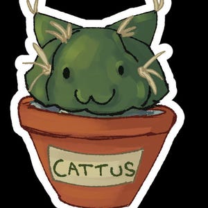 Adesivo gatto cactus