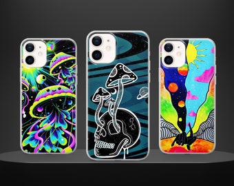 Trippy Psychedelic Phone Case Visuals Colours Cover for iPhone 14Pro, 13, 12, 11, XR, 7, 8, Samsung S23, S22, S21FE, A53, A14, A13, Pixel 7