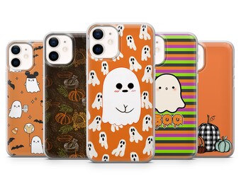 Spooky Cute Phone Case Pumpkin Cover for iPhone 14Pro, 13, 12, 11, XR, 7, 8, Samsung S23, S22, S21FE, A53, A14, A13, Pixel 7, 6A
